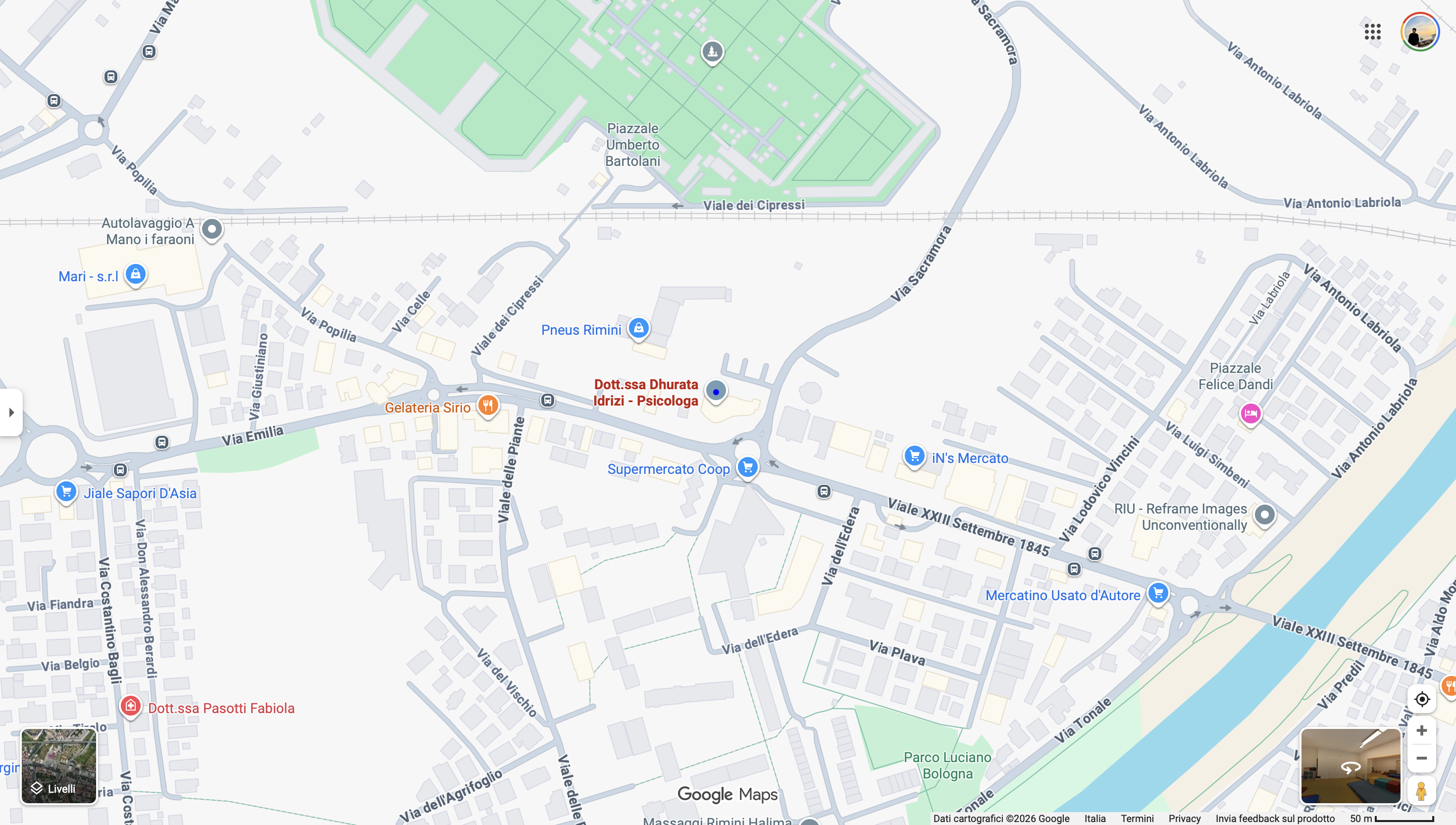 Mappa dello Studio della Dott.ssa Idrizi a Rimini